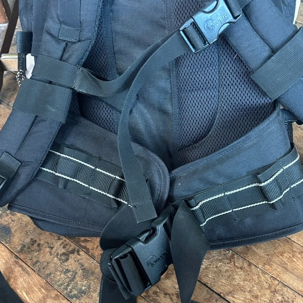 Lowepro Black and Tan Camera Backpack